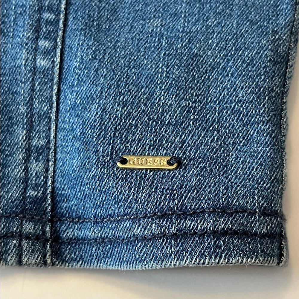 Guess Fitz Denim Crop Bustier Top, size M, tank top​ - Picture 5 of 9